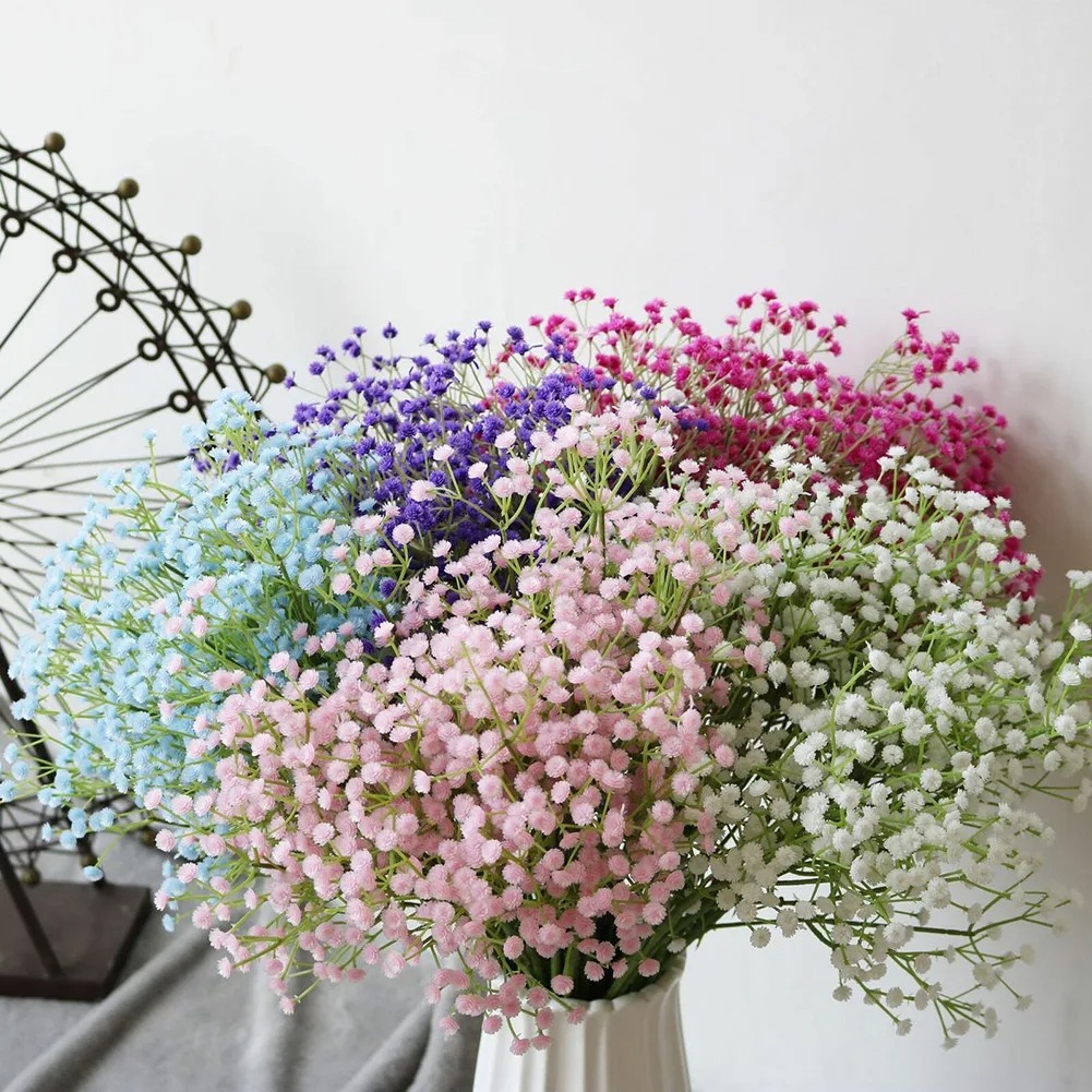 Baby Breath Dried - 108Heads Artificial Flowers Plastic Gypsophila DIY