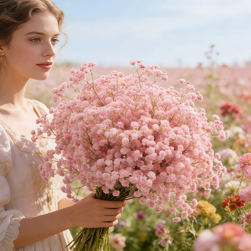 130-Stem Pink Gypsophila Artif - огляд і ціна Baby Breath Dried